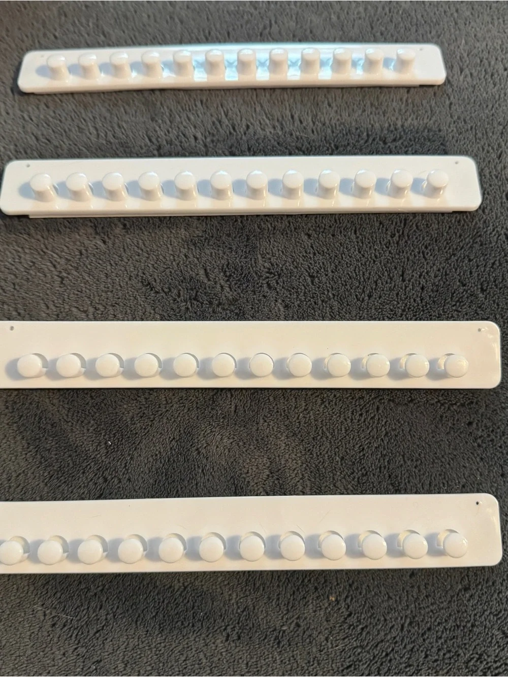 4 White Self Adhesive Necklace Organizer Holders 12 Peg Jewelry Hanger Wall moun